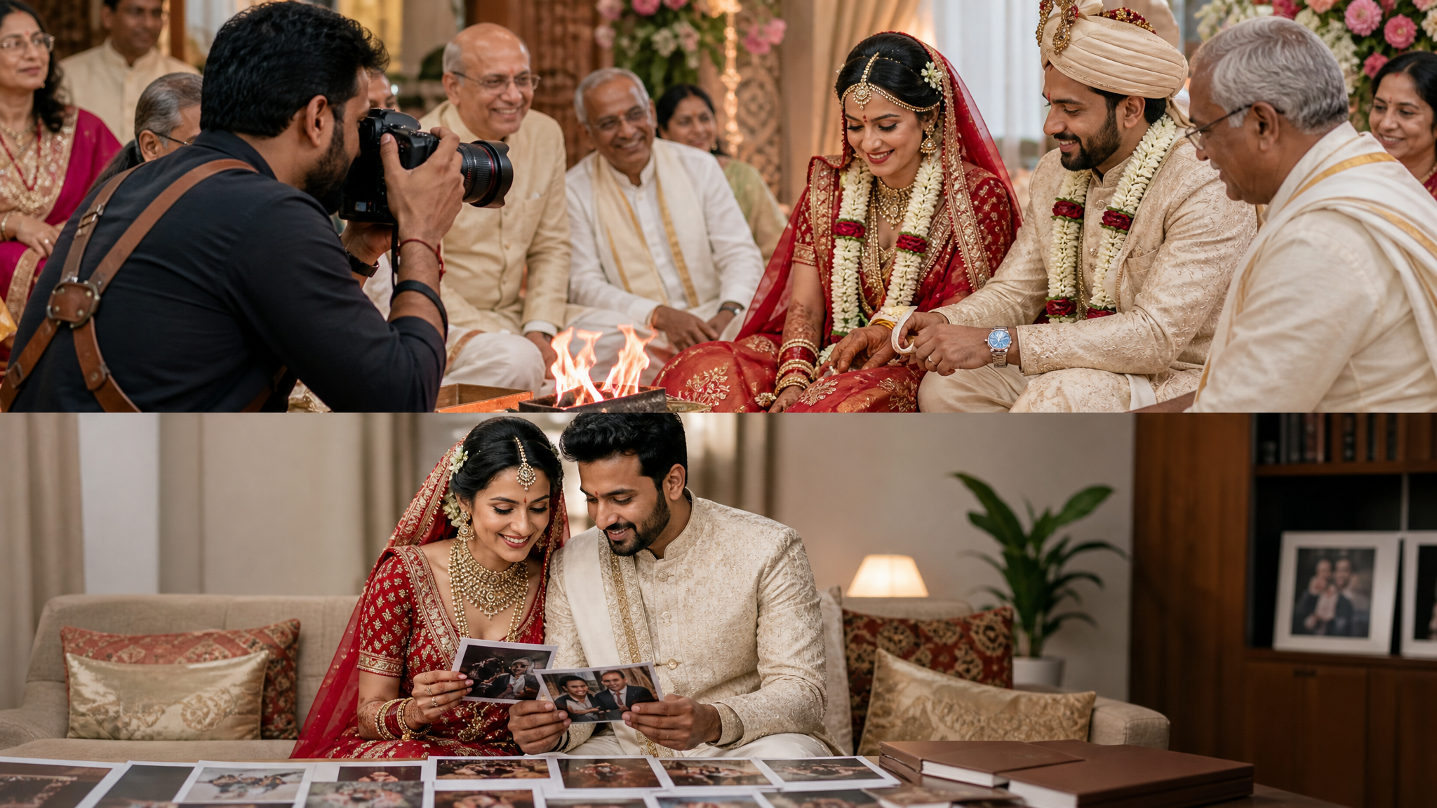 Indian wedding photography documenting rituals, families, and private memories respectfully